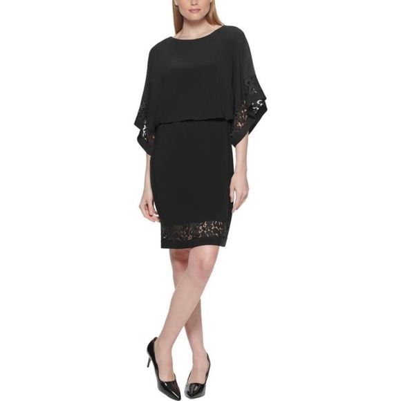 Jessica Howard Dresses & Skirts - JESSICA HOWARD Petite Lace-Trimmed Blouson Dress size 8